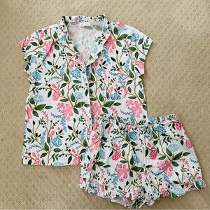 Jayes Studio Floral Short Sleeve Pajama Set- Size Medium (10-12)